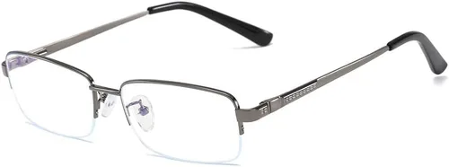 Miniatura 7 de Half Rimless Metal Eyewear Frames Blue Light Blocking Transparent Lens Business Glasses