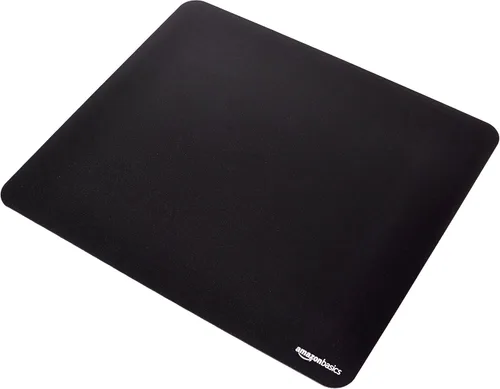 Amazon Basics Alfombrilla de ratón cuadrada grande para computadora, tela y base de goma, 17.7L x 15.7A pulgadas, negro