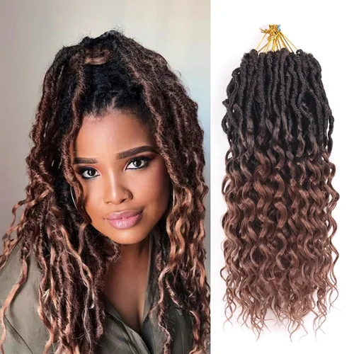 Miniatura 79 de Cabello de ganchillo para mujeres negras Goddess Locs de 14 pulgadas 8 paquetes 613 Locs falsos suaves preenganchados trenzas de ganchillo cabello