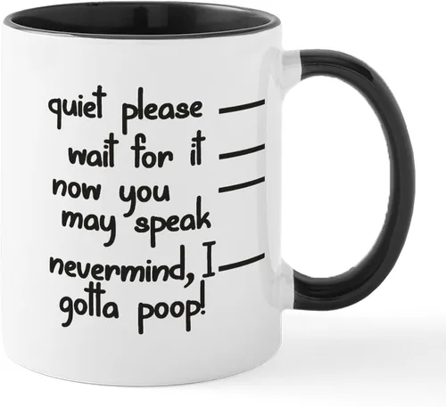 Miniatura 67 de CafePress Time To Poop Mugs Taza de café de cerámica de 11 oz (11.0 fl oz)