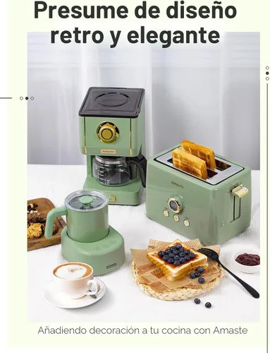 Miniatura 3 de Amaste Cafetera, Máquina de Café de Goteo Estilo Retro de 25 Oz con Jarra de Café de Vidrio con Filtro de Café Reutilizable y Tres Modos