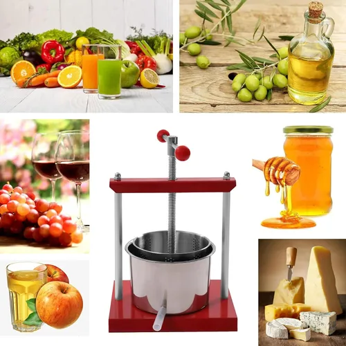 Miniatura 5 de LOYALHEARTDY Prensa manual para vino de hierbas, tintura de queso, prensa manual de vino y miel de frutas de 3 litros/0.8 galones con barriles