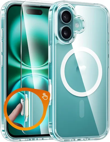 Miniatura 805 de FNTCASE Funda para iPhone 13 Pro-Max: Fundas magnéticas transparentes compatibles con Magsafe Slim anti amarillamiento protección contra caídas