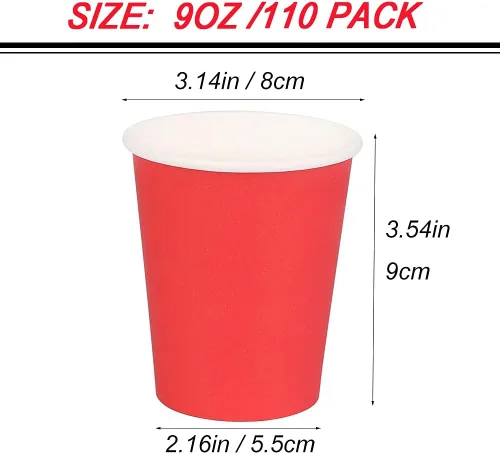 Miniatura 49 de Vasos de papel de 8 onzas, paquete de 150 unidades, tazas de café de papel desechables para bebidas calientes o frías para fiestas, picnic, Azul