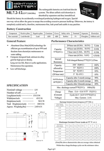 Miniatura 6 de Mighty Max Battery Batería de repuesto SLA de 12V 7Ah compatible con Sigmas SP12-7.5 - Paquete de 10
