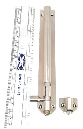 Miniatura 5 de S siskcon Perno de barril de acero inoxidable de 0.394 in de superficie sólida para defender el pestillo de seguridad deslizante 1 pulgada = 0.984