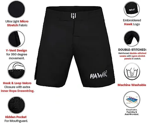 Miniatura 2 de Pantalones cortos deportivos para hombres y mujeres, sin Gi MMA cortos para boxeo, kickboxing y lucha libre de alto rendimiento