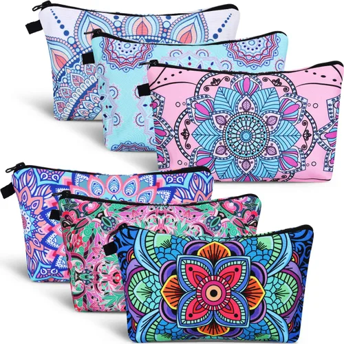 Miniatura 13 de Chuangdi Bolsa de maquillaje de 6 piezas, bolsa de aseo impermeable, bolsa de cosméticos con cremallera, bolsa de embalaje de viaje de 8.7 x 5.3