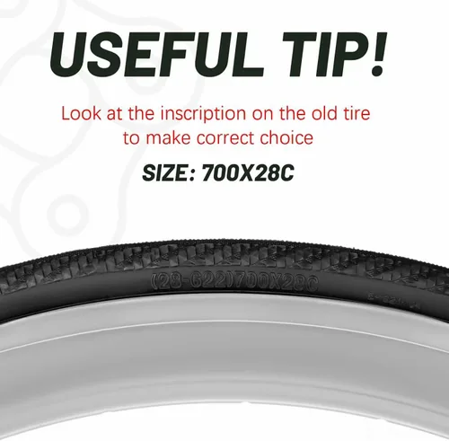 Miniatura 2 de BWSHLF 700x23/25/28/35c Road Bike Tire, Folding Bead Replacement Cycling Bicycle Tires Black Durable 2 Pack 700x28C/Negro
