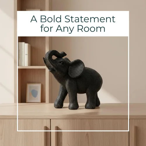 Miniatura 3 de Figura decorativa de elefante de resina para decoración del hogar y el baño, estatua decorativa para escritorio de oficina, sala de estar