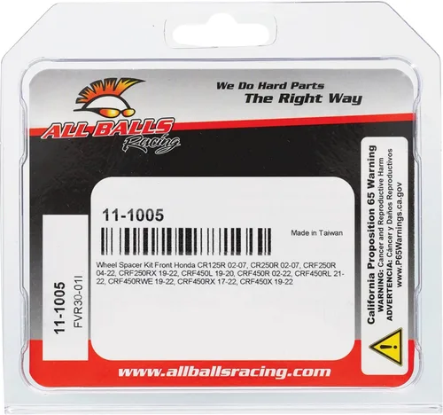 Miniatura 4 de All Balls Kit espaciador de rueda de carreras 11-1005 compatible con/repuesto para Honda CR 125 R 2002-2007, CR 250 R 2002-2007, CRF450RX 2018
