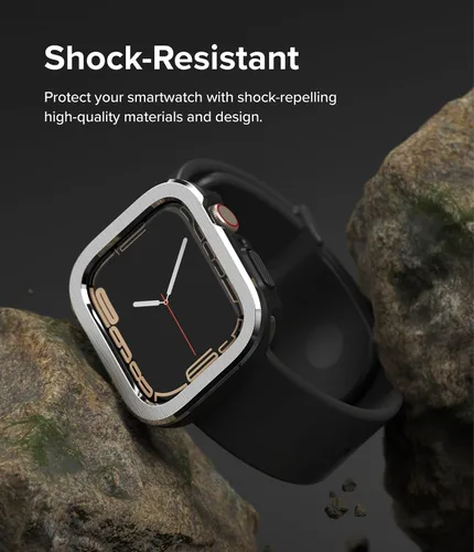 Miniatura 4 de Ringke Air Sports + bisel styling para Apple Watch Series 9, 8, 7 (1.614 in), SE 3, 2, 1 (1.575 in), funda de TPU con marco de acero inoxidable