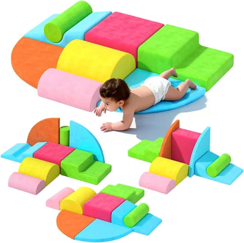 Bloques de escalada de 8 piezas para niños, juguetes de escalada suaves para interiores para niños pequeños, ideal para gatear y explorar, juego