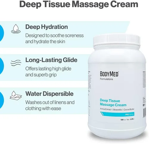 Miniatura 6 de BodyMed Formulations - Crema de masaje de tejido profundo, 4 onzas, sin fragancia, crema totalmente natural para terapia de masaje, certificado