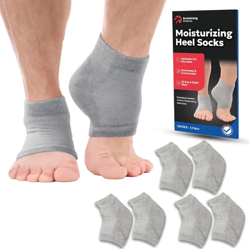 Miniatura 16 de Calcetines hidratantes para hombres y mujeres Tratamiento de talón agrietado con aloe vera Removedor de callos en los pies Calcetines de aloe