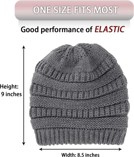 Miniatura 5 de Winter Knit Beanie for Women Satin Lined Cable Thick Chunky Cap Mens Soft Slouchy Warm Hat