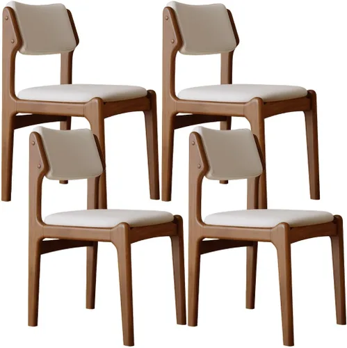 Miniatura 40 de YVYKFZD Wooden Dining Chairs Set, Leather Dining Room Chair with Back, Upholstered Kitchen Chairs, Armless Living Room Chair, for Bedroom Offices