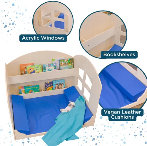 Miniatura 4 de Children’s Factory Children's Factory Value Line Rincón de Lectura para Niños, Estantería Infantil, Estantería para Niños Pequeños, Azul