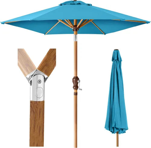 Miniatura 45 de Best Choice Products Sombrilla de patio al aire libre de 10 pies, sombrilla de mesa para exteriores, sombrilla de patio, sombrilla de mercado con 8