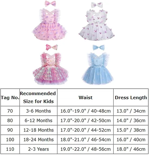 Miniatura 7 de Vestido para sesión de fotos de fiesta de cumpleaños con espalda descubierta para bebé, niña, mariposa, fresa, volantes, princesa, pastel, fiesta