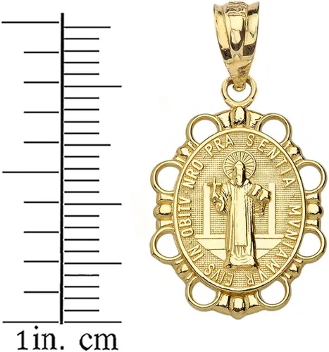Miniatura 2 de Colgante ovalado Medalla de San Benito San Benito de oro amarillo de 14 k