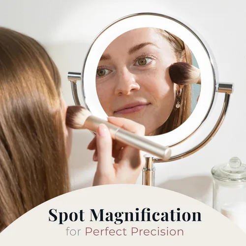 Miniatura 6 de Zadro Laguna Espejo de maquillaje de 11 pulgadas con luces y aumento LED iluminado espejo de maquillaje con aumento 5X/1X