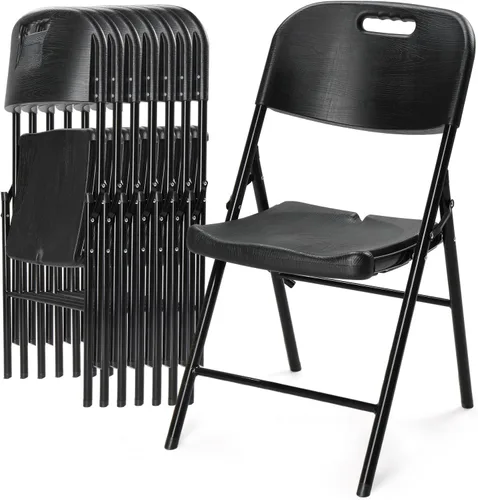Miniatura 10 de VINGLI Sillas plegables, silla plegable resistente, asiento portátil de plástico HDPE con marco de acero para interiores y exteriores, comedor
