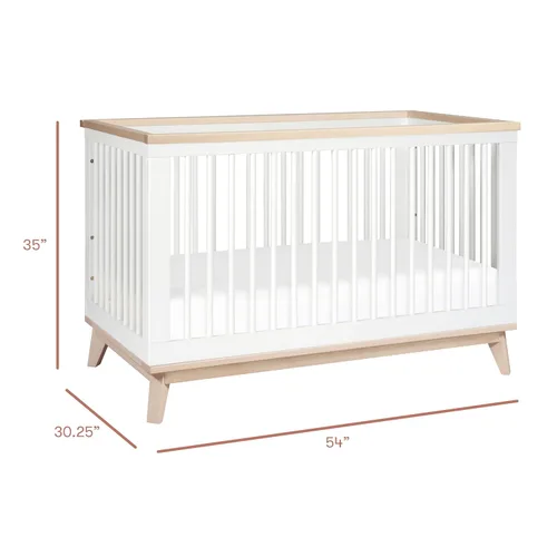 Miniatura 5 de Babyletto Scoot 3 en 1 cuna convertible con kit de conversión de cama infantil, Cuna Blanco y natural.