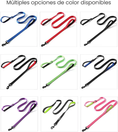 Miniatura 6 de Correa resistente para perro, 2 asas con asa de tráfico acolchada para control adicional, 6 pies de largo, perfecta para perros medianos a grandes
