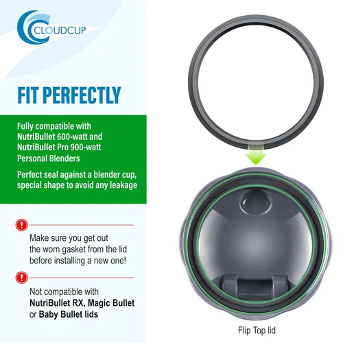 Miniatura 5 de Juntas de anillo de goma de repuesto para piezas Nutribullet Accesorios Blender 900 Series 600W y 900W, paquete de 2