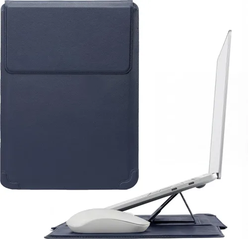 Miniatura 9 de Funda para portátil con soporte y alfombrilla de ratón 15-16 pulgadas Funda para portátil Funda para Chromebook Cubierta protectora de cuero