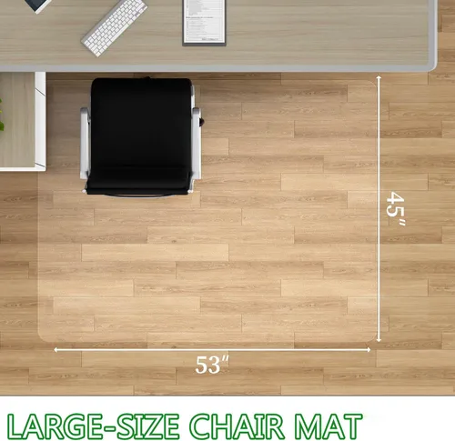 Miniatura 2 de 100pointONE Tapete grande para silla de oficina para suelo de madera dura, 45 x 53 pulgadas, protector de suelo transparente para silla de oficina