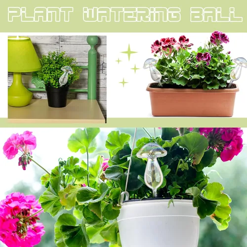 Miniatura 7 de meekoo 10 globos de riego de plantas de vidrio para riego automático al aire libre, dispositivo de inserción de maceta con degradado de arco iris