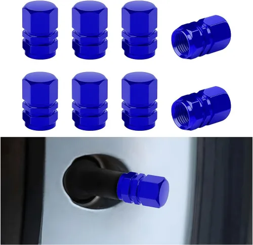 Miniatura 21 de Osilly Tapones de válvula de vástago de neumático de automóvil, 4 piezas de cubiertas de vástago de válvula de aleación de aluminio, resistentes a