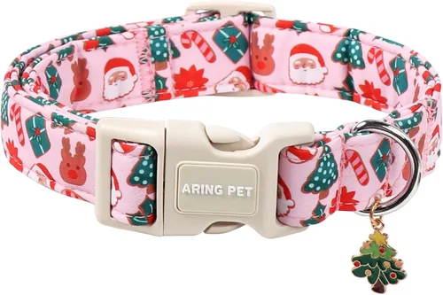 Miniatura 21 de ARING PET Collar de Navidad para perros, lindos collares de mascotas a cuadros rojos y negros con hebilla de liberación rápida para cachorros