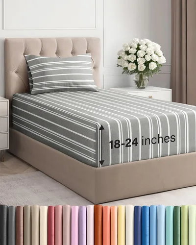 Miniatura 99 de Sábanas King divididas con bolsillos extra profundos, sábanas transpirables y refrescantes de 5 piezas, sábanas de lujo para hotel, suaves, sin 22