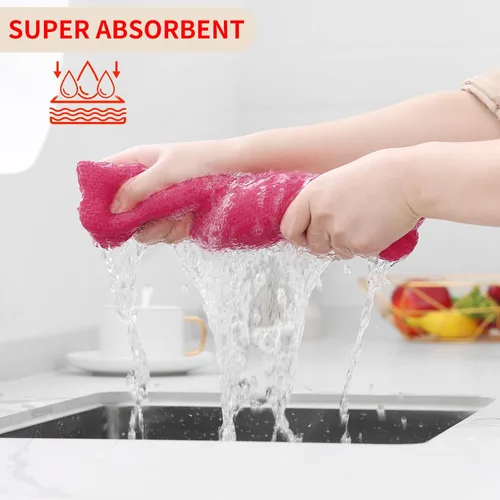 Miniatura 193 de Kitinjoy - Paños de cocina de 100 % algodón, tela de tejido gofrado, paño de limpieza ultrasuave, absorbente y de secado rápido. Beige