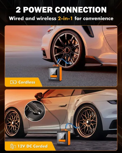 Miniatura 6 de AUXBEAM Inflador de neumáticos de la serie H4, compresor de aire portátil, 150PSI 2 en 1, inflador de neumáticos de automóvil, portátil, 4 modos