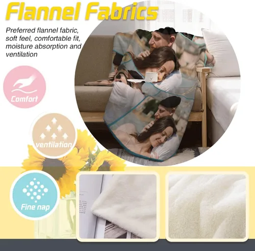Miniatura 5 de Manta personalizada con texto fotográfico, manta de imagen personalizada para bebé, madre, padre, adultos, amigos, amantes, regalo personalizado