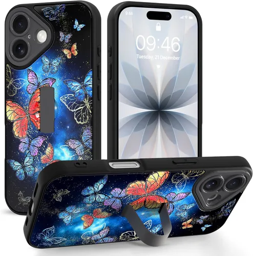Miniatura 109 de Funda compatible con iPhone 17 Pro Max con correa de mano para los dedos, funda de teléfono con estampado de leopardo y guepardo para mujeres