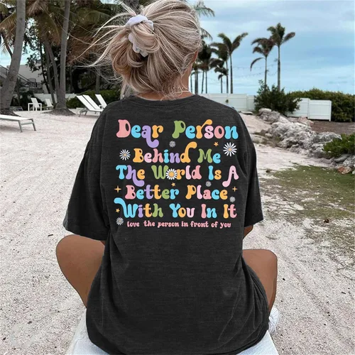 Miniatura 4 de Dear Person Behind Me - Camiseta inspiradora para mujer, camiseta de salud mental con texto en inglés You Matter Be Kind Self Care