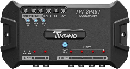 Miniatura 3 de Timpano TPT-SP4BT Bluetooth DSP 4 Canal de Salida - Procesador de audio para automóvil DSP de señal digital completa - Voltímetro incorporado y relé