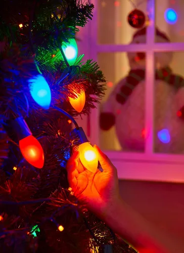 Miniatura 8 de Luces LED vintage C9 de Navidad para exteriores, cadena de luces C9 de 150 pies con 150 bombillas C9 inastillables, impermeables, conectables, luces