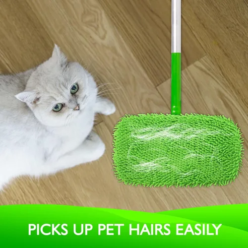 Miniatura 6 de Almohadillas de microfibra reutilizables para trapeador Compatibles con Swiffer Sweeper - Paquete de 4 paños de barrido en seco y paños de trapeo