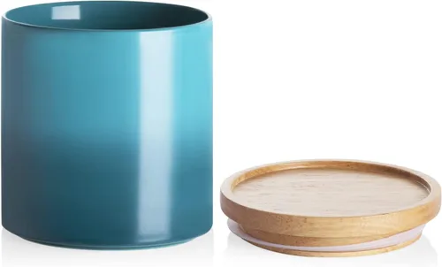 Miniatura 30 de Sweejar Kitchen Canisters - Tarro de cerámica para almacenamiento de alimentos, recipientes apilables con sello hermético y tapa de madera
