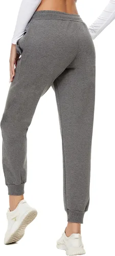 Miniatura 10 de MOUEEY Pantalones deportivos súper cálidos con forro de sherpa para mujer, pantalones deportivos de forro polar con bolsillos con cremallera