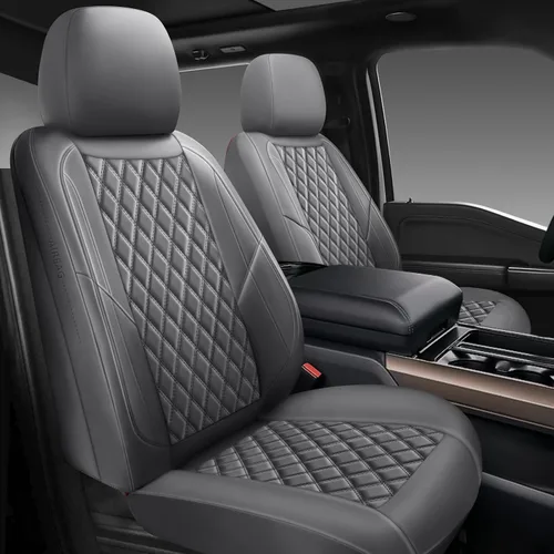 Miniatura 11 de Fundas de asiento de coche de piel premium, juego de dos piezas para la parte delantera, ajuste universal para coches, camiones y SUV, funda