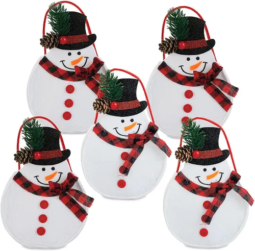 Miniatura 10 de Cardinal Ornament - Bolsas de fieltro de Navidad – Juego de 5 bolsas de regalo para niños, fiestas de vacaciones, decoración de profesores
