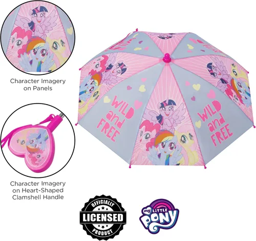 Miniatura 3 de Hasbro Paraguas para niños, My Little Pony, ropa de lluvia para niñas pequeñas de 3 a 6 años