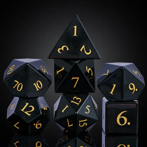 Miniatura 32 de UDIXI Juego de dados de piedras preciosas de amatista, dados DND de piedra de cristal D&D con estuche de regalo para juegos de rol y juegos de mesa